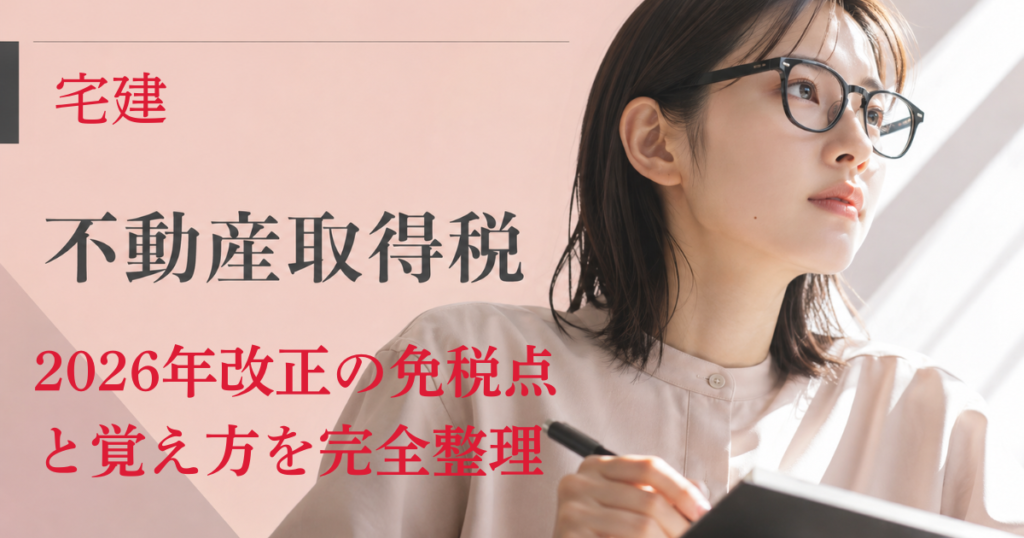 宅建の不動産取得税｜2026年改正の免税点と覚え方を完全整理